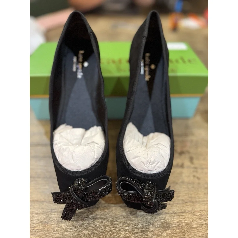 Kate‎ Spade New York Women's Freya Ballet Flat Black Suede Women's Size 7